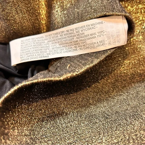 Zara Trafaluc Collection Metallic Gold Dress - Size Medium - Picture 9 of 11